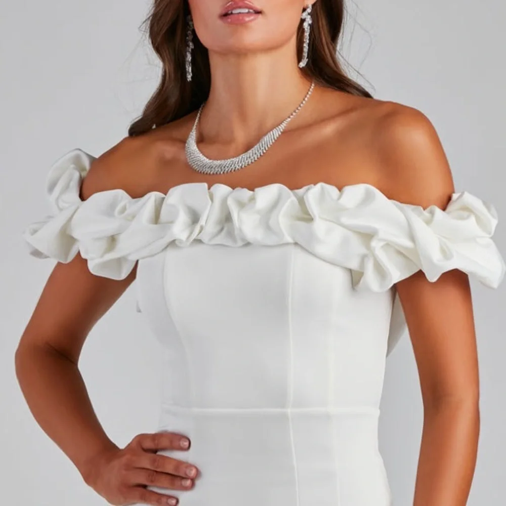 WINDSOR- Kiari Formal Off the Shoulder Ruffled Dress - Picture 2 of 9